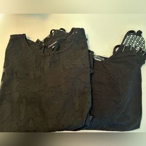 (2) Short Sleeved Shirts Black